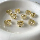 Finger Ring Adjustable Initial Gold Plated Chunky Name Irregular Alphabet A- Z 26 Letters Open Finger Ring