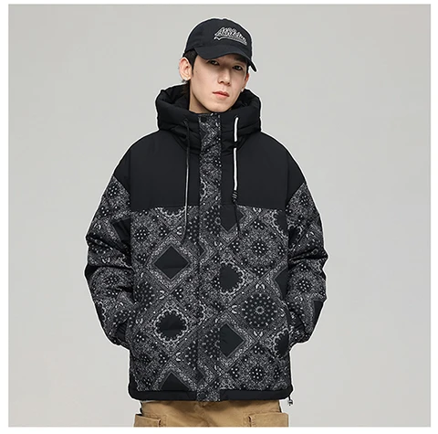 Heavy Duty Hooded Designer Puff Cotton Coat Men's Down Puff Winter Men's Hooded Zipper Down Jacket