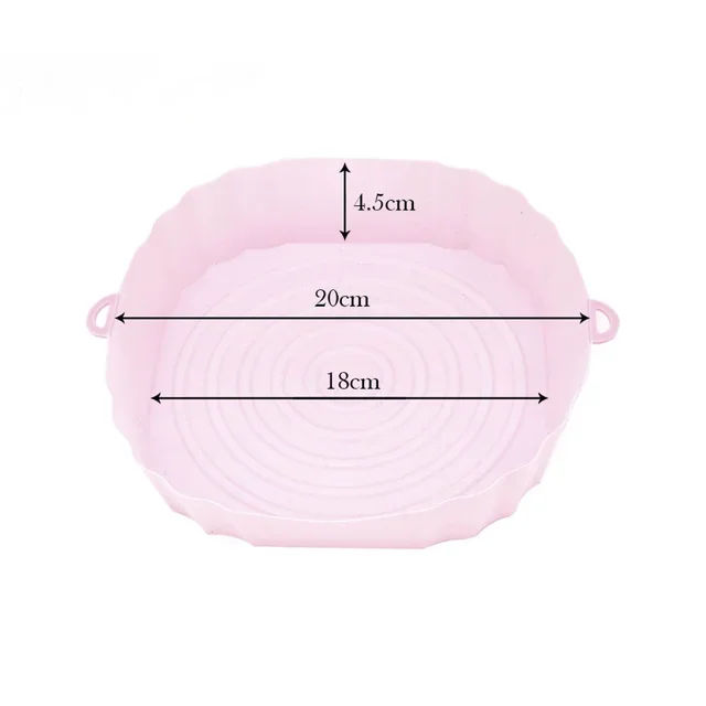 product reusable silicone baking tray air fryer pan liner non stick food grade round square basket heat resistant eco friendly washable-8