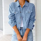 Denim Jacket Hot Sales New Style Women's Coat Autumn Fashion Street Denim Long Sleeve Jacket Top