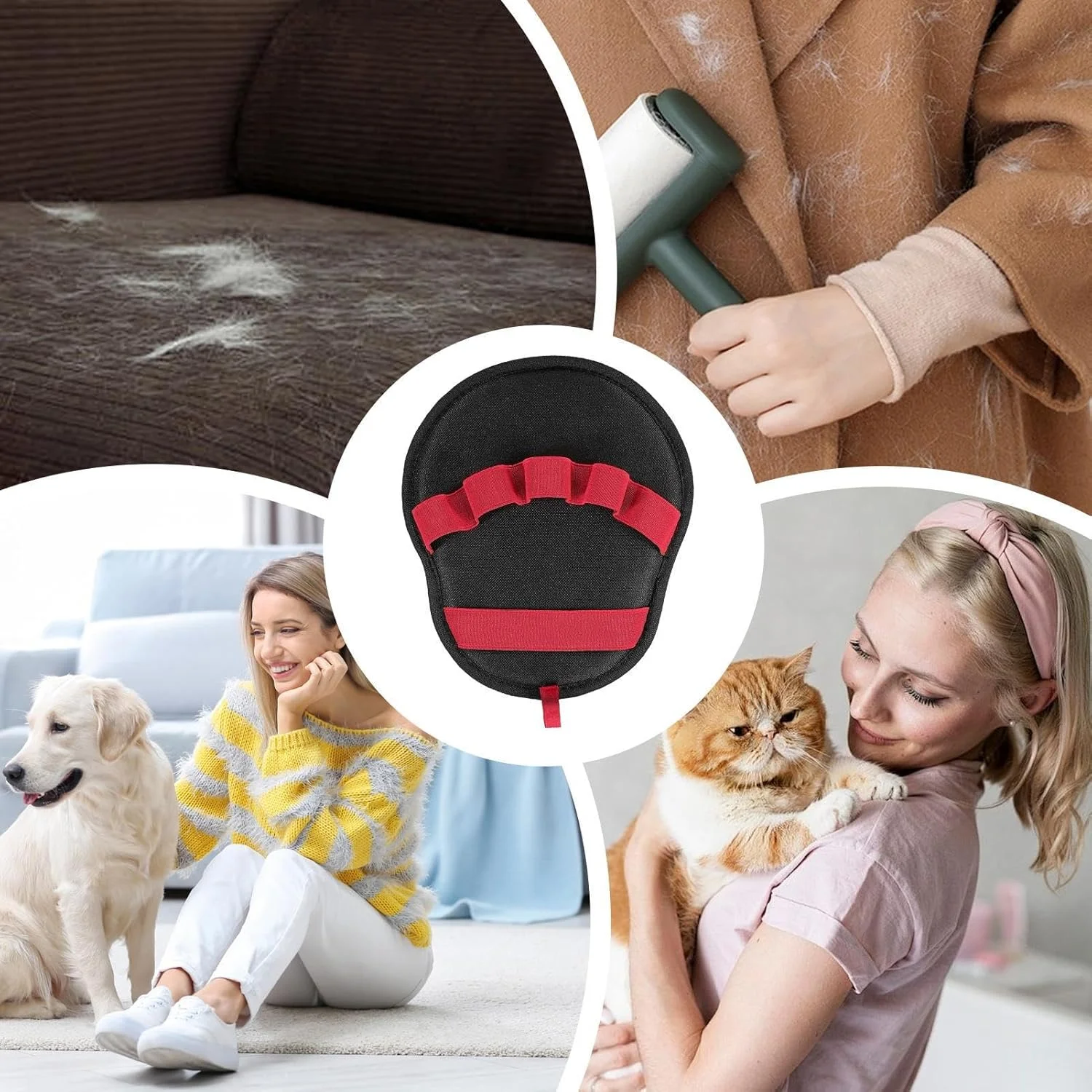 Hot Electrostatic Pet Hair Removal Gloves Reusable Cat Dog Hair Remover for Couch Curtain Upgraded Animal Fur Removal Tool factory