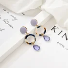 Earrings Hoop Factory Purple Teardrop Rhinestone Pendant Hollow Round Charm Earrings Hoop