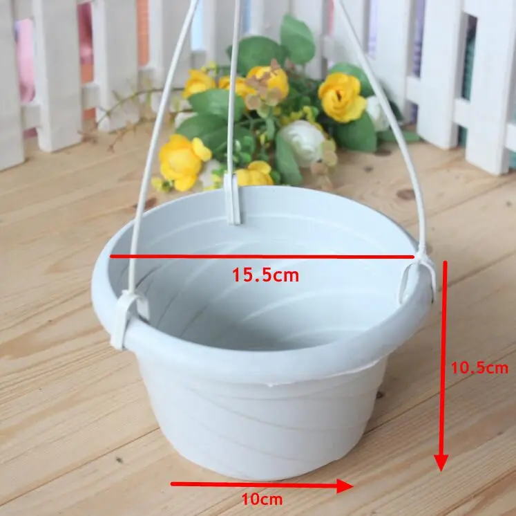 AAA345 Home Durable Plant Garden Supplies Plastic Hook Horticulture Flower Pots Round Succulents Hanging Flowerpot