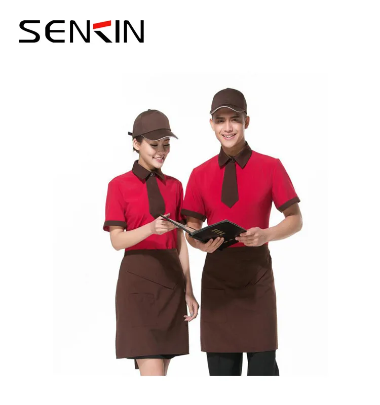 Custom Design Cheap Hotel Waitress Uniform Dress OEM