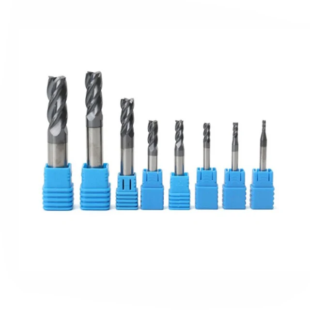 8Pcs 60mm Tungsten Carbide Coated 4-Flute End Mill CNC Milling Cutter Drill Tool 