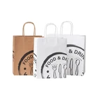 Paper Design Paper Bag Wholesale Paper Bags With Your Own Logo Food Take Away Brown Kraft Paper Bag With Handle