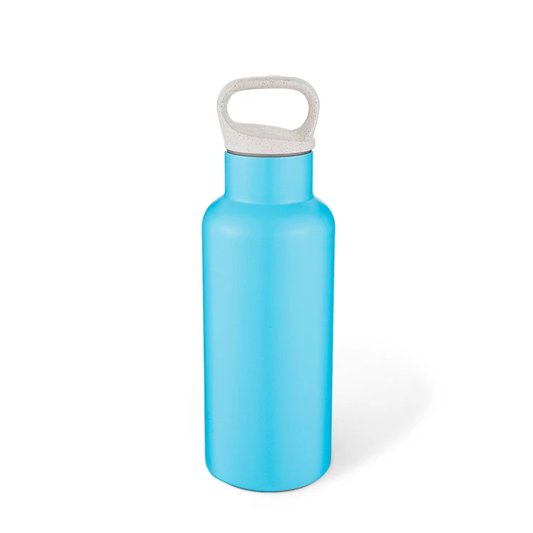 Custom logo Premium Wheat Lid Tumbler Eco-Friendly Direct Drinking Non Spil Kids Water Bottle