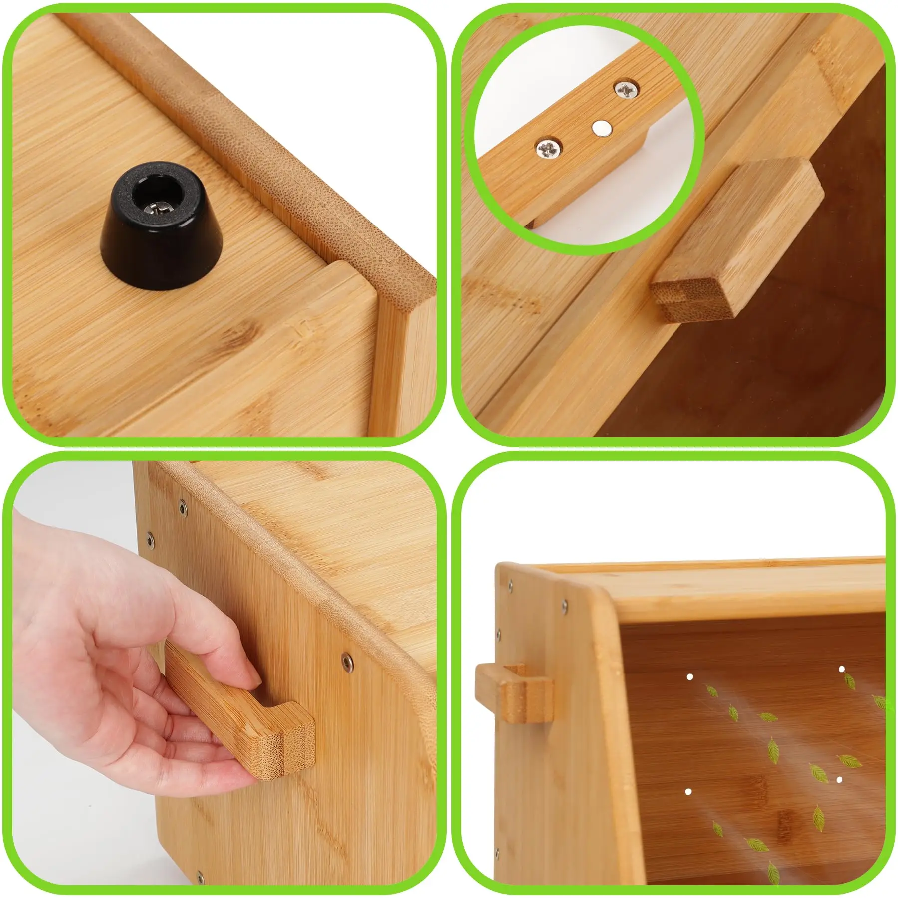 product large capacity bread box bamboo box kitchen cabinet organizer bread storage container home products for kitchen countertop-9