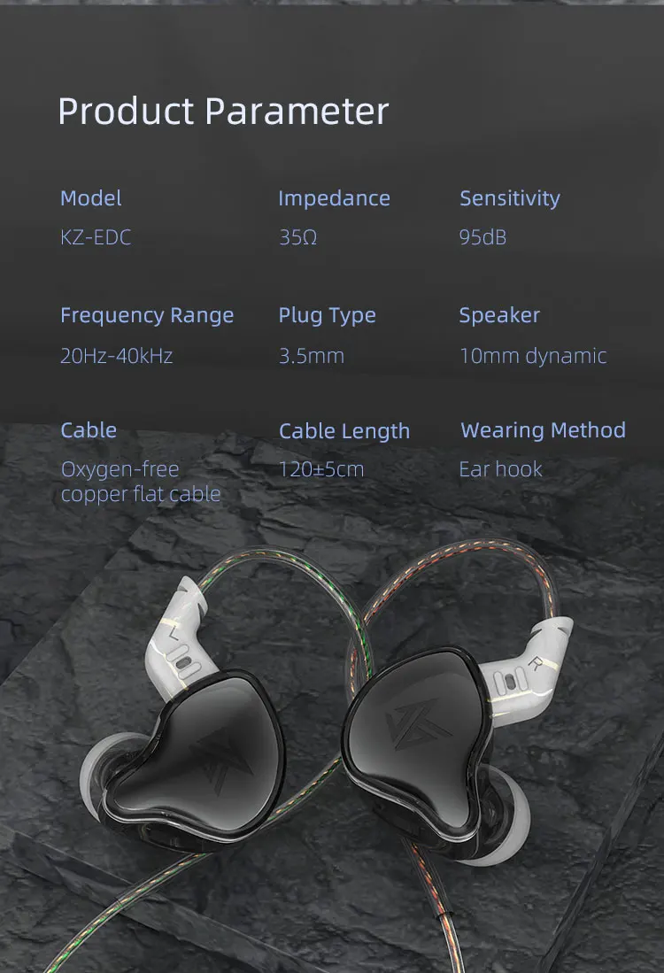 NEW In Ear Headset HIFI Bass Earbuds Headphones Game Sport Monitor Noise Cancelling Common  KZ EDC Earphones