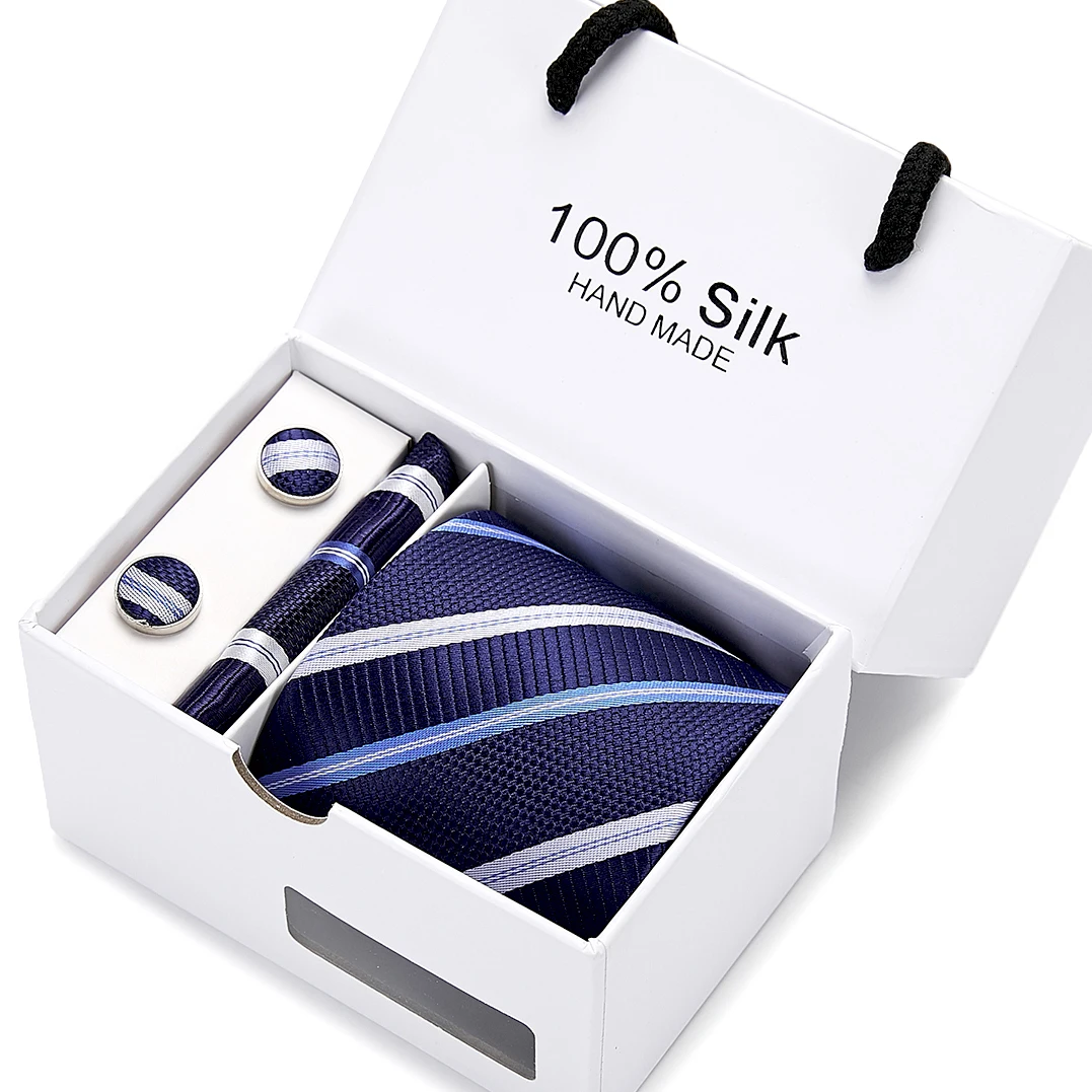 mens tie set classic silk&polyester jacquard woven men neck ties