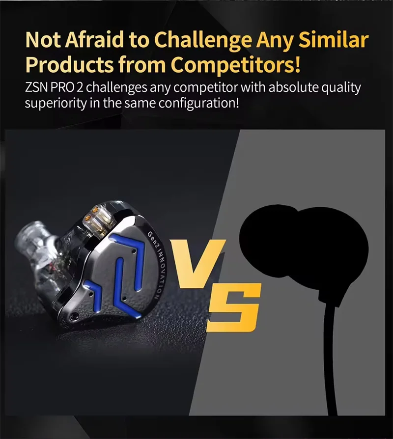 KZ ZSN Pro 2 Hybrid Drive 1BA+1DD In Ear Metal Earphones HIFI Bass Headset Sport Noise Cancelling Headphones