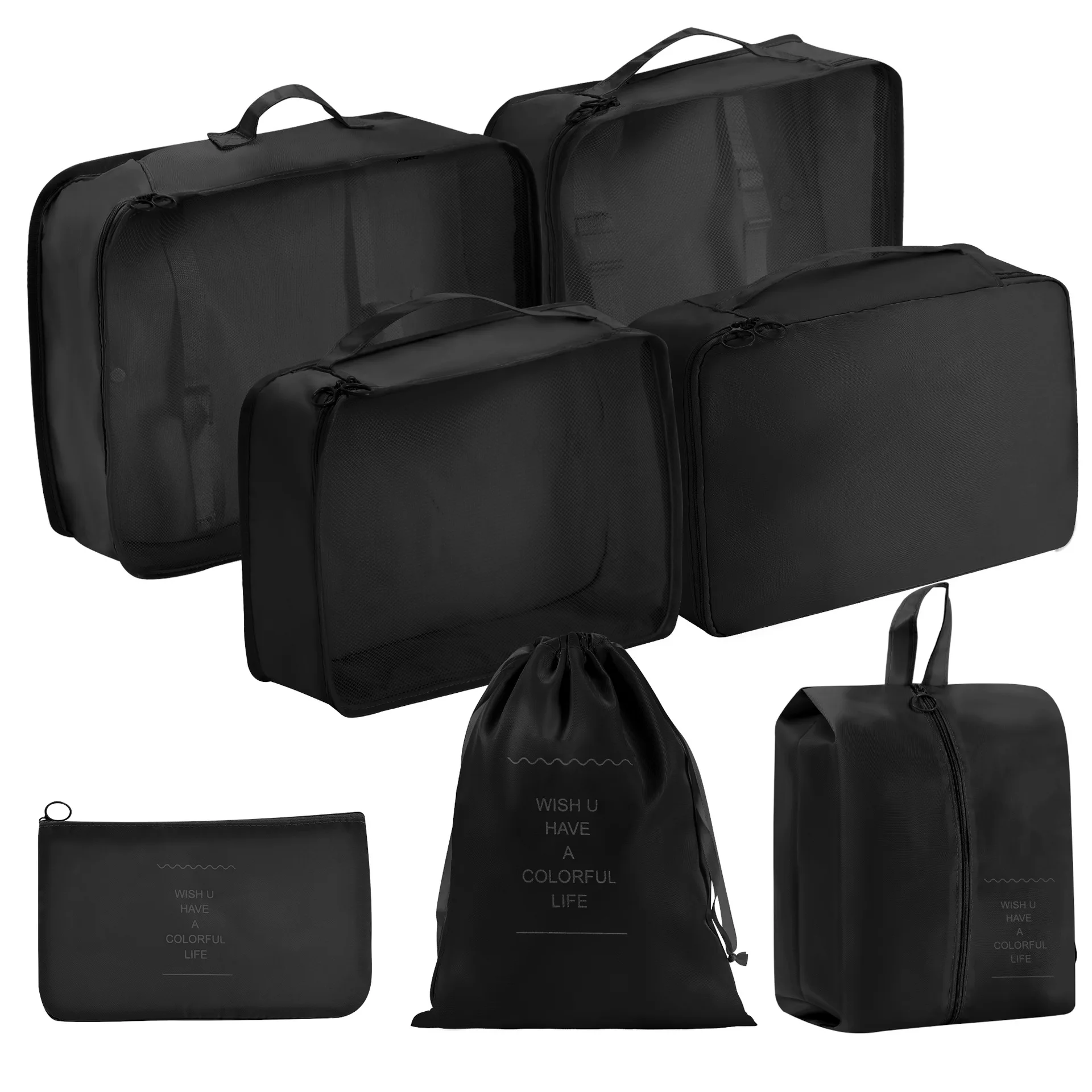 7 PCS Set Portable Travel Storage Bag Set Luggage Packing Bag for Traveling Clothes Shoes Storage Organizer Bag