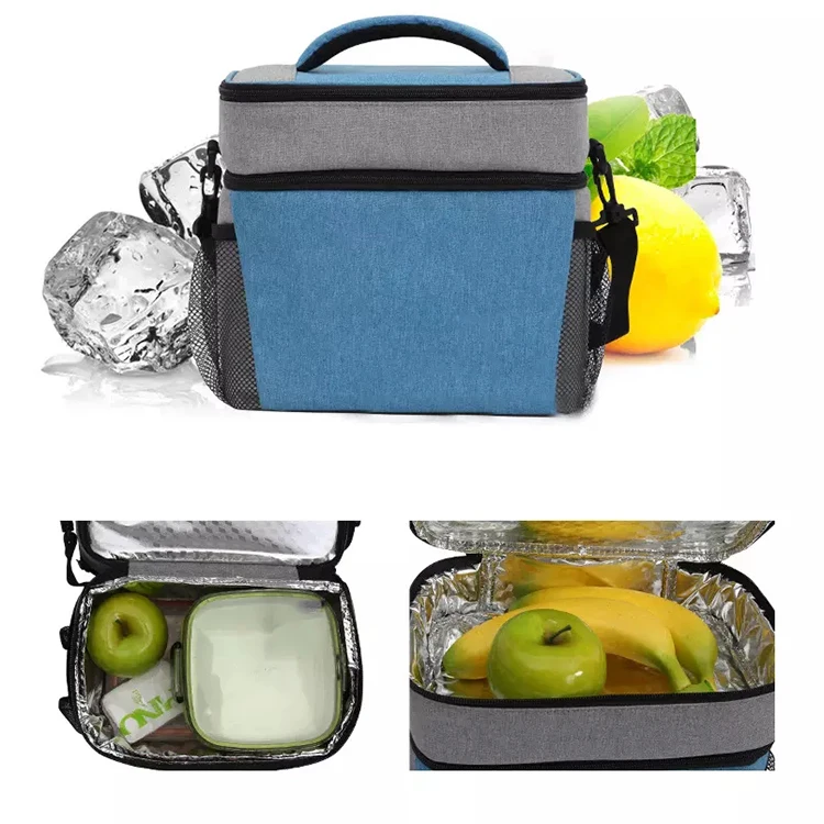 PinkSheep Kids Double Decker Cooler Insulated Lunch Bag Large Tote