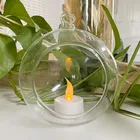 Wholesale Decorative Clear Handmade Blown Glass Hanging Candle Holder Balls