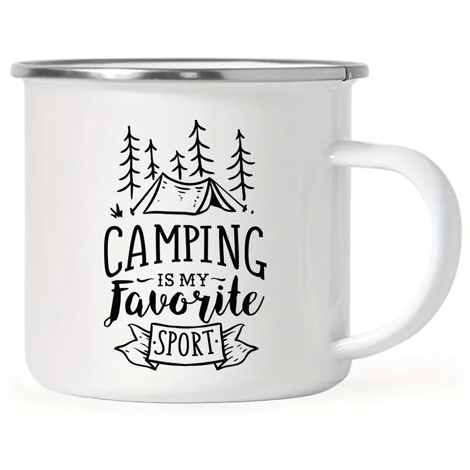 Camping mug enamel Wholesale Custom Sublimation Mugs Coffee Camp Outdoor Christmas Camping Enamel Mug