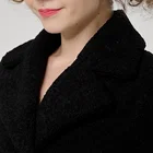 Coat 2021 Autumn And Winter New Style Black Teddy Wool Lapel Double-breasted Woolen Warm Coat Jacket Women