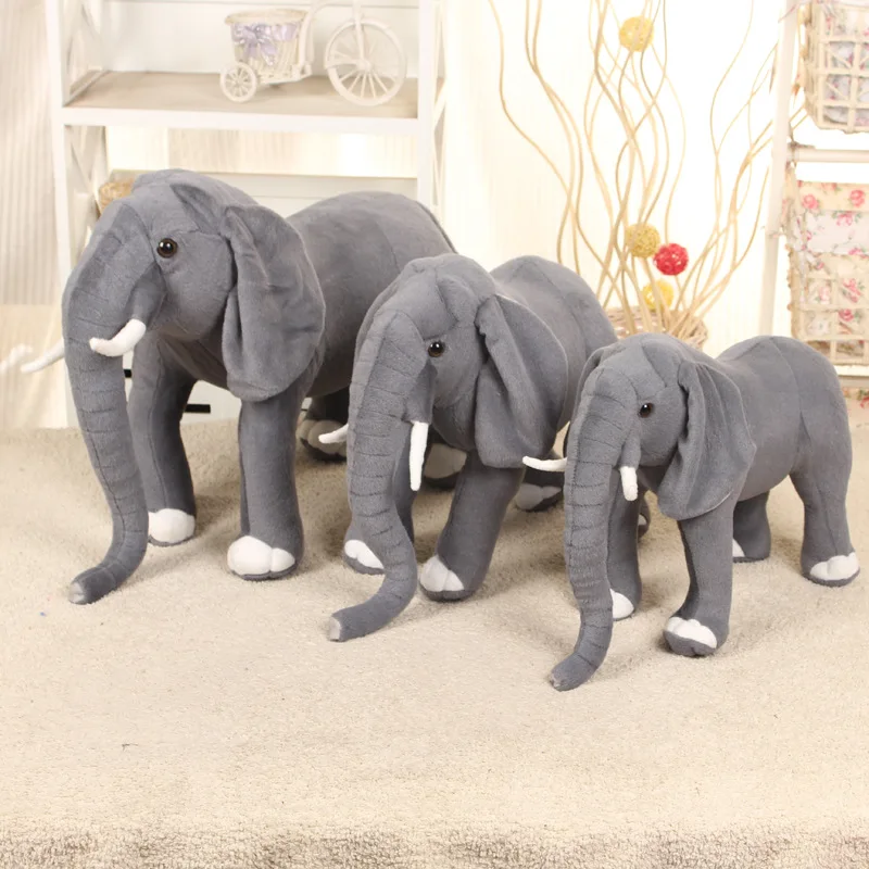 37cm Lovely Pretty Standing elephant toy lively Simulated Stuffed Animals model doll Kids Plush doll Children toys gift