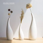 Modern Unglazed Vases White Matte Porcelain Handmade Home Decorative Craft