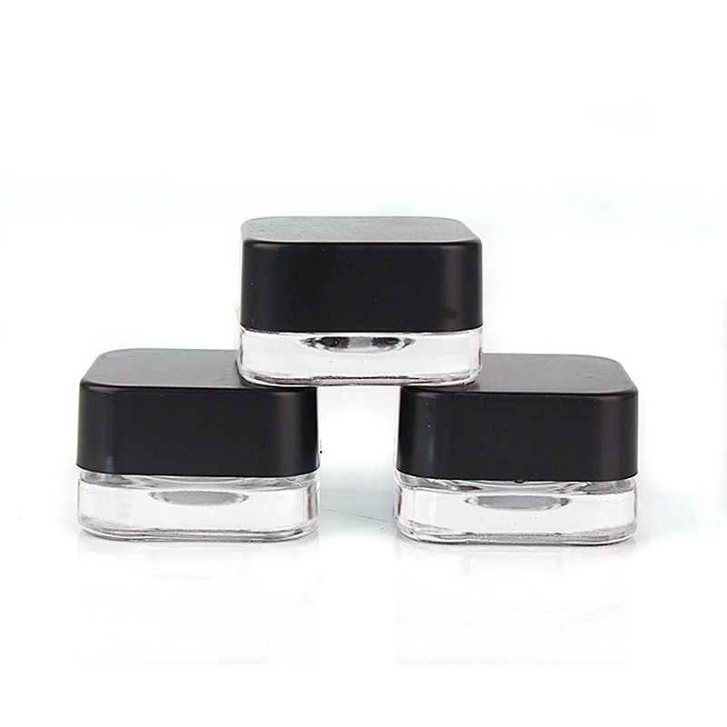 Child Resistant Small White Glass 5ml Cosmetic Eye Cream Jar 5g Square Concentrate Glass Jar With Liner