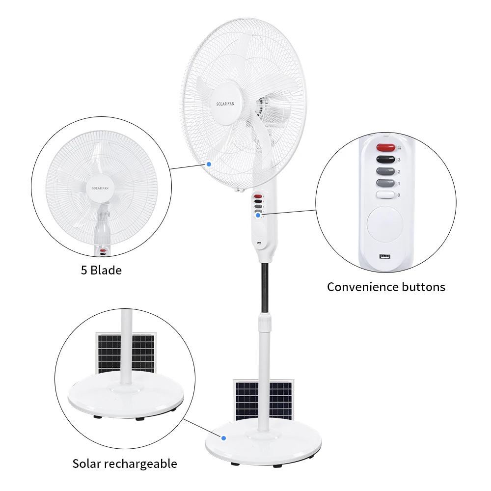 Pedestal Solar Fan, DC 12V, 18 - detail 12