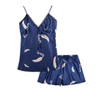 Wear Wholesale Customize Autumn Plus Size Pajama Fashion Satin Silk Pajamas 2 Pieces Set Sleep Wear For Women