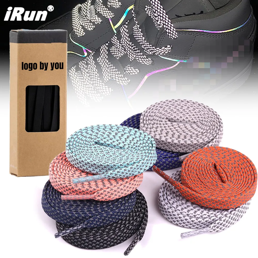 iRun 3M Reflective Flat Holographic Reflective High Quality Replacement Sneakers Shoelace Casual Sport Running Shoe Strings