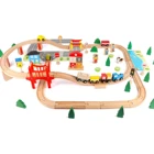 Wholesale Cheap Educational 70 Pcs Railway Wooden Toy Train Sets For Kids Wooden Railway Toys