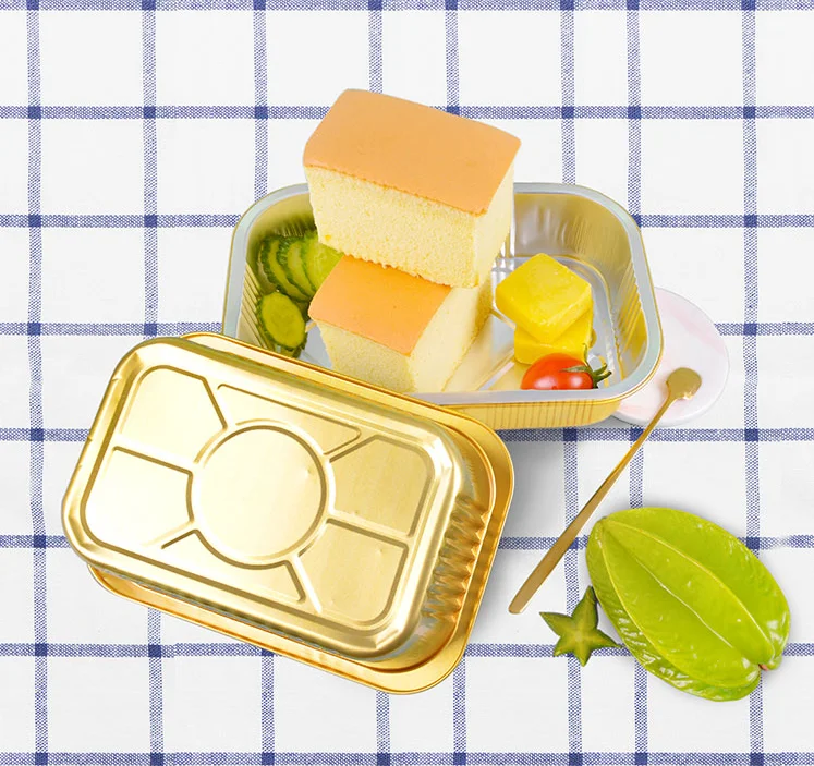 Smooth Wall Gold Disposable Tin Foil Tray Turkey Baking Pans Aluminium