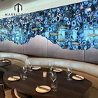Agate High Quality Background Stone Slab Wall Blue Agate