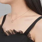 Ring Pendant Diamond Ring Diamante Snake Chain Pendant Collar Choker Short Necklace Korean Style