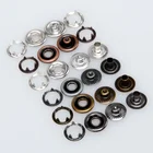 Ring Snap Button Custom 4 Part 15mm Silver Enamel Metal Ring Prong Snap Button For Baby Clothes
