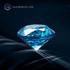 Best Price $22 Per Carat Blue Round Shape Moissanite GRA Certificate C C DE Color VVS Blue Moissanite