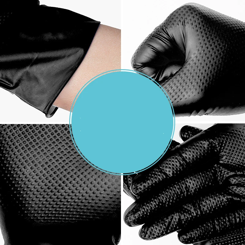 Orange black 6mil automobile industrial shop nitrile blending vinyl garage nonmedical car repair use gloves