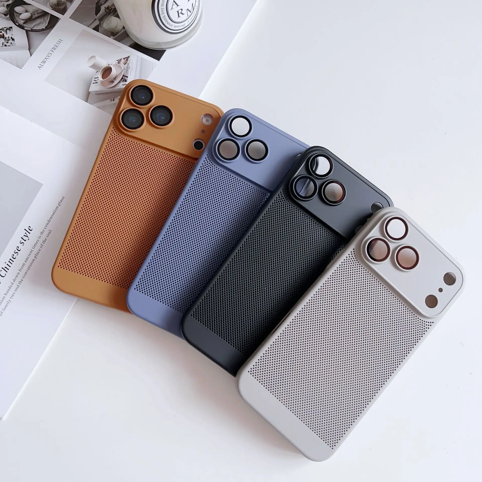 product new breathable mesh case for iphone 17 full coverage lens protector for iphone 16 for iphone 16 pro for iphone 15-4