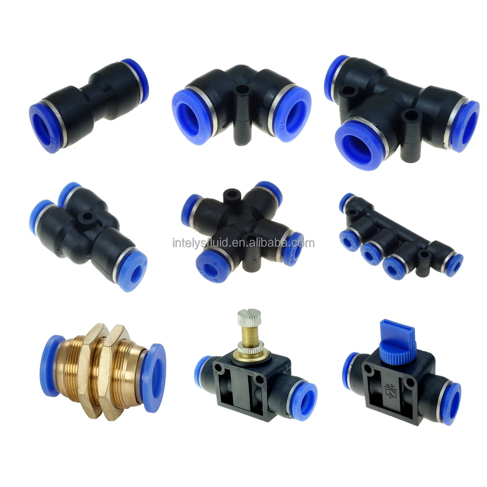 Pneumatic Tee Union Push In Air Fitting Quick Connector Adapters 4 6 8 10 12mm 