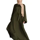 Turkey Clothing Abaya Dubai Turkey Solid Color Women Modest Kaftan Islamic Clothing Muslim Dresses