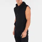 Street Hoodie Hoodie Men Custom Street Style Jogger Set Men Sports Gym Black Color Sleeveless Hoodie
