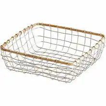 Ecofriendly Vintage European bread basket Metal Wired Storage Basket Fruit Vegetable Basket