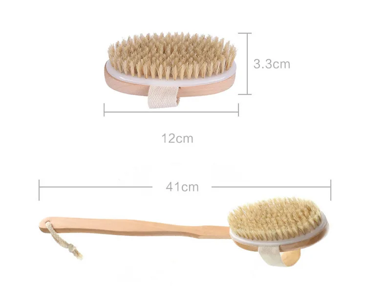 Shower Brush with Soft and Stiff Bristles, Exfoliating Skin and A Soft Scrub Long Handle Detachable Bath Body Brush