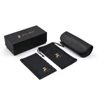 Sunglasses Sunglasses Packaging Custom Logo PU Leather Foldable Eye Glass Case Sunglasses Case Packaging Set