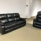 Sofa Table Modern Leisure Black Leather 1 2 3 Recliner Sofa With Coffee Table