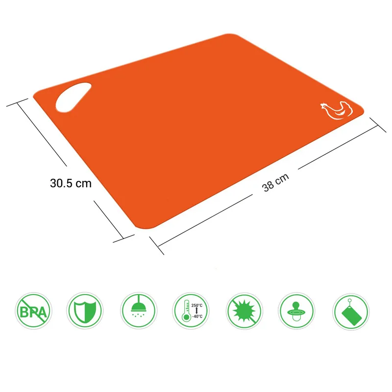 Extra Thick Flexible Plastic Chopping Board Silicone Cutting Board Mats Set for Kitchen Dishwasher