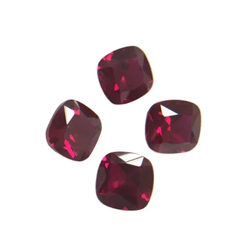 Niel gems 8# rubin loose stones synthetic dark color sapphire red gemstone cushion corundum ruby price