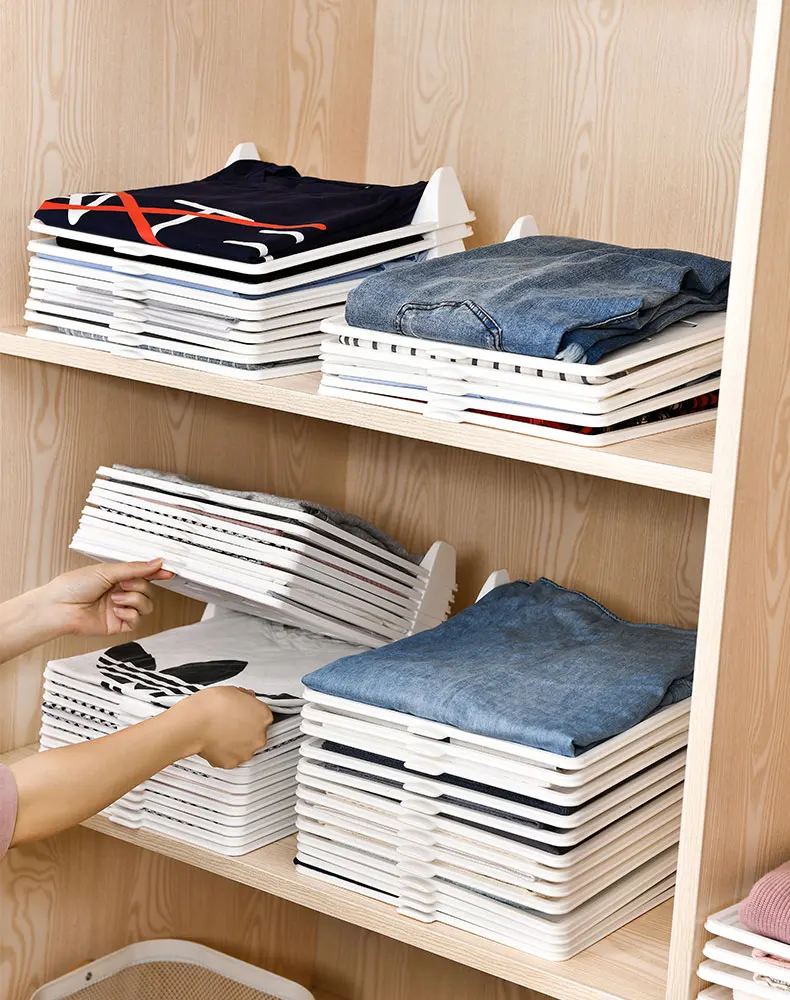 Shirt Organizer T Shirt Folder Board Clothing Dividers Stackable T Shirt Lazy man Folding Board Organizer