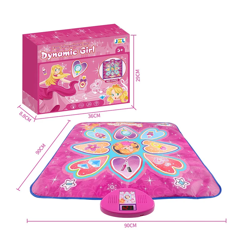 Baby Girls Rechargeable Musical Ballet Step Dancing Blanket Piano Dance Mat Toys For 3-12 Year Old Girls