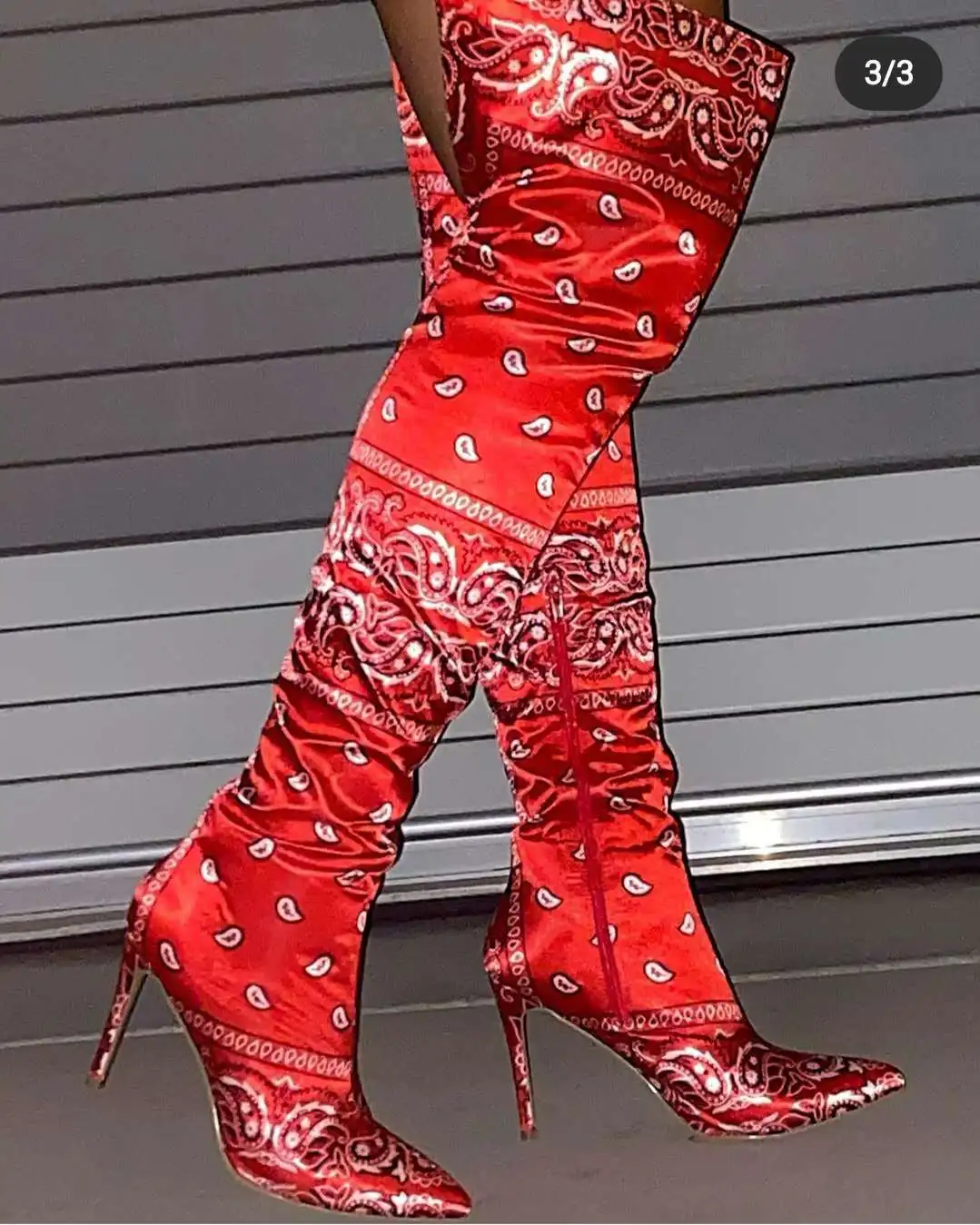 flower knee high boots