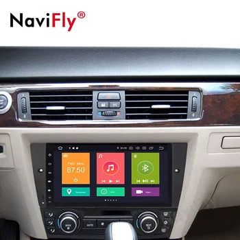 NaviFly 9'' car dvd player PX6 Android 9.0 car+dvd+player for BMW 3 Series E90 E91 E92 E93 car audio system 4+64GB GSP
