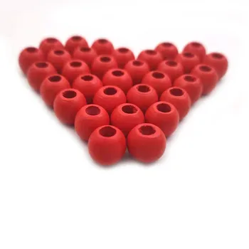 10mm 100pcs red Wood Beads Bulk 4mm Hole for Craft Beading Supplies Home Decor