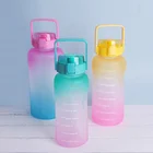 Plastic Water Bottle Frosted Bottles Portable Bpa Free Motivational Large Capacity Plastic Sport Water Bottle