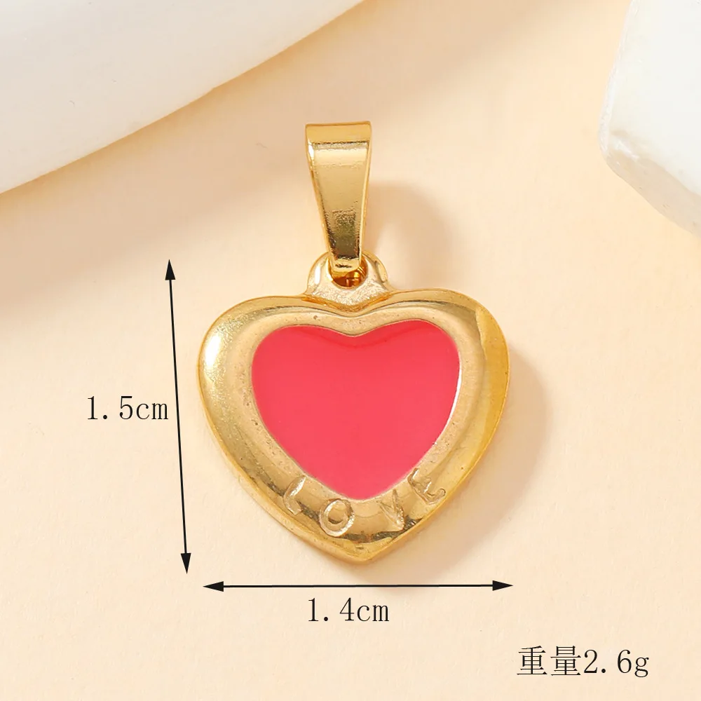 Classic Refined Elegant Women Drop Oil LOVE Love Pendant Necklace Handmade DIY Jewelry Accessories 11
